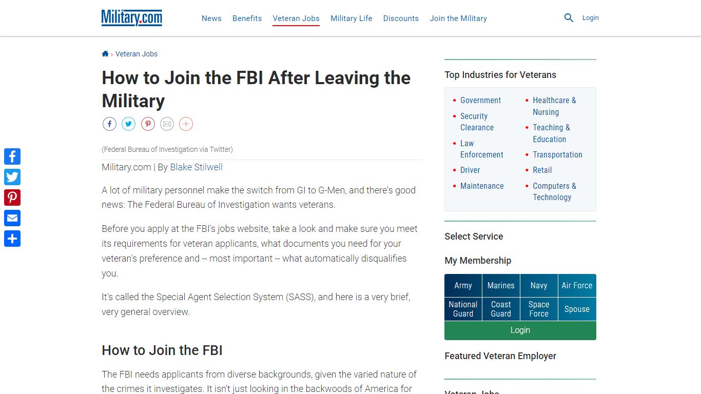 How to Join the FBI After Leaving the Military | Military.com